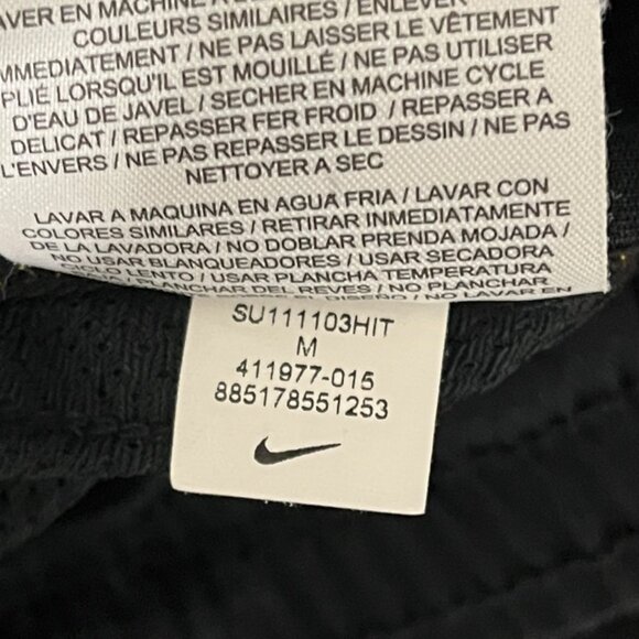 VTG Nike Basketball Shorts Mens M Black Baggy Shiny Satin Dazzle Y2K Gold Yellow - Picture 7 of 7